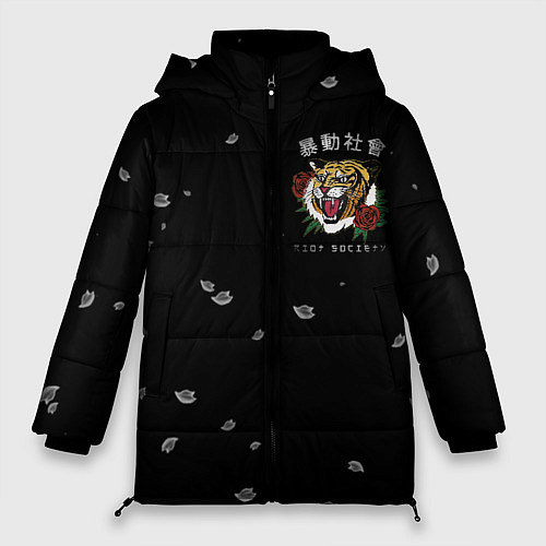 Женская зимняя куртка Тигр спина / 3D-Красный – фото 1
