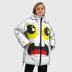 Куртка зимняя женская Испуганное лицо, цвет: 3D-черный — фото 2