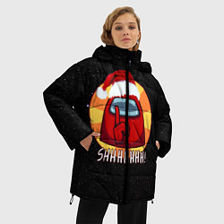 Куртка зимняя женская Новогодний Among us, цвет: 3D-черный — фото 2