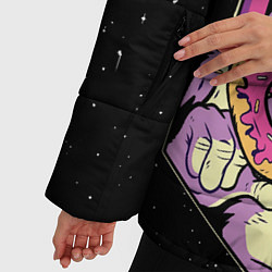 Куртка зимняя женская Пицца, пончик и космос, цвет: 3D-светло-серый — фото 2