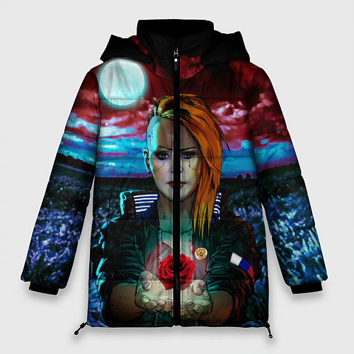 Женская зимняя куртка Алла Пугачева Cyberpunk Style / 3D-Черный – фото 1