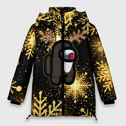 Куртка зимняя женская AMONG US НОВОГОДНИЙ, цвет: 3D-черный