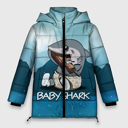 Женская зимняя куртка Baby Shark / 3D-Черный – фото 1