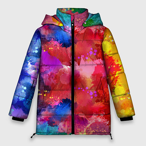 Женская зимняя куртка Брызги красок / 3D-Черный – фото 1