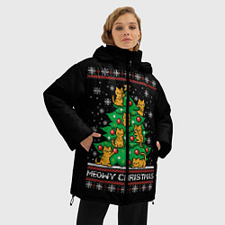 Куртка зимняя женская Meowy christmas, цвет: 3D-черный — фото 2