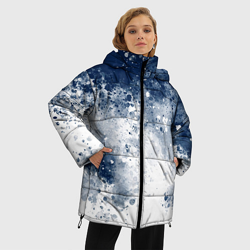 Женская зимняя куртка Чернильные капли / 3D-Светло-серый – фото 3