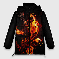 Куртка зимняя женская Огненный цветок, цвет: 3D-красный