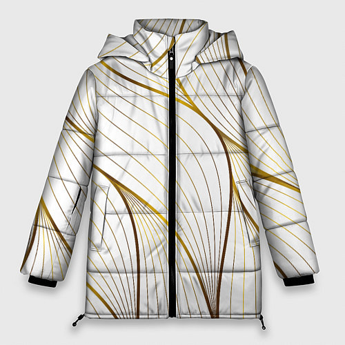 Женская зимняя куртка Белые лепестки / 3D-Черный – фото 1
