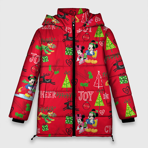 Женская зимняя куртка Mickey & Minnie pattern / 3D-Черный – фото 1