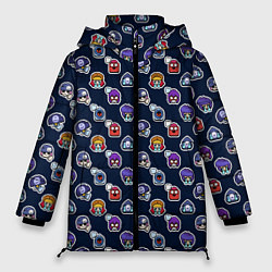 Куртка зимняя женская EMOJI Brawl Stars MONOGRAM, цвет: 3D-черный