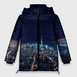 Куртка зимняя женская Ночной город, цвет: 3D-черный