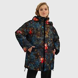 Куртка зимняя женская Новый Год, цвет: 3D-светло-серый — фото 2