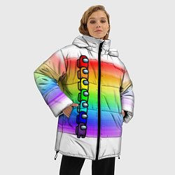 Куртка зимняя женская AMONG US - РАДУГА, цвет: 3D-светло-серый — фото 2