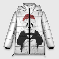 Куртка зимняя женская Панда Клаус, цвет: 3D-черный