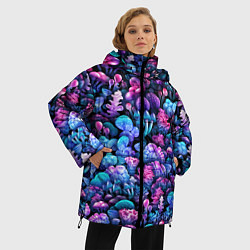 Куртка зимняя женская Волшебные грибы, цвет: 3D-черный — фото 2