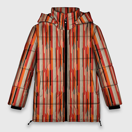 Женская зимняя куртка Ритм полос / 3D-Черный – фото 1