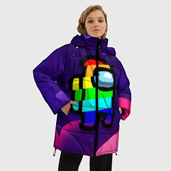 Куртка зимняя женская AMONG US - RAINBOW SPACE, цвет: 3D-красный — фото 2