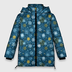 Куртка зимняя женская Снежинки, цвет: 3D-светло-серый