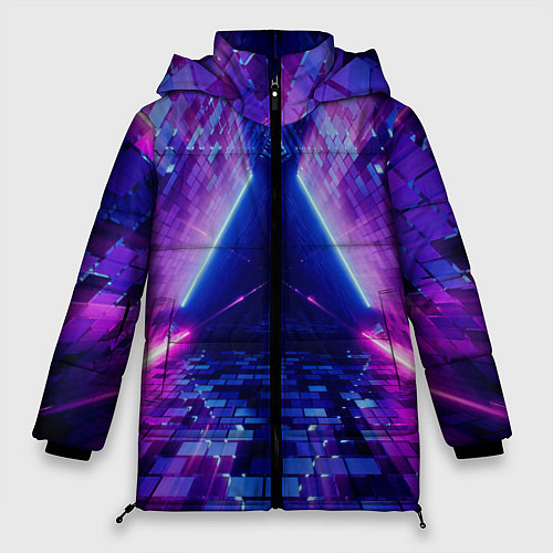 Женская зимняя куртка Неоновый туннель / 3D-Черный – фото 1