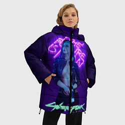 Куртка зимняя женская Cyberpunk 2077 V, цвет: 3D-черный — фото 2