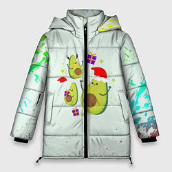 Куртка зимняя женская Новогодние Авокадо, цвет: 3D-черный