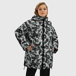 Куртка зимняя женская Вязанный камуфляж, цвет: 3D-светло-серый — фото 2