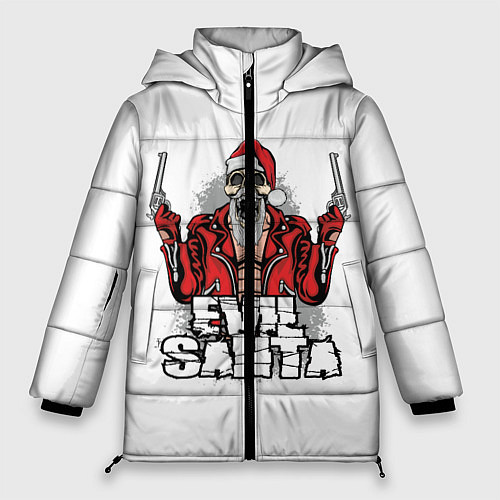 Женская зимняя куртка Злой Санта / 3D-Черный – фото 1