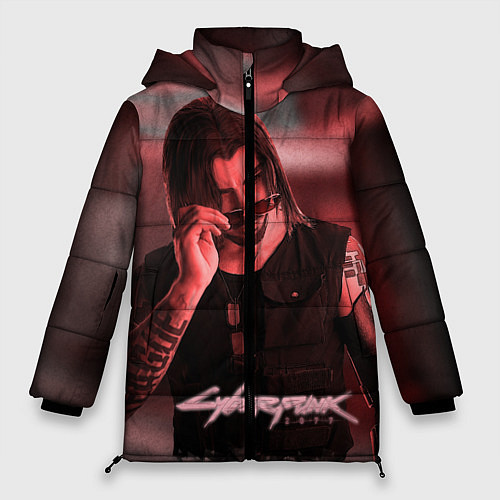 Женская зимняя куртка Johnny Silverhand Cyberpunk / 3D-Черный – фото 1