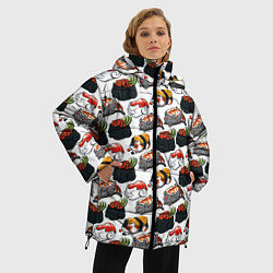 Куртка зимняя женская Котики Суши, цвет: 3D-черный — фото 2