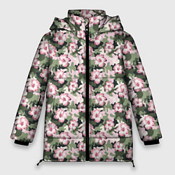 Куртка зимняя женская Камуфляж из цветов, цвет: 3D-светло-серый