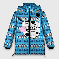 Куртка зимняя женская Корова 2021, цвет: 3D-черный