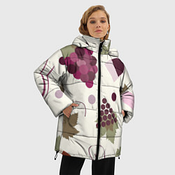 Куртка зимняя женская Виноград и винишко, цвет: 3D-красный — фото 2