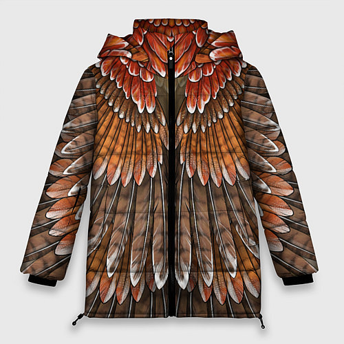 Женская зимняя куртка Оперение: орел / 3D-Черный – фото 1