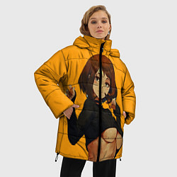 Куртка зимняя женская Uraraka Ahegao Урарака, цвет: 3D-черный — фото 2