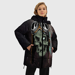 Куртка зимняя женская Череп в космосе, цвет: 3D-черный — фото 2
