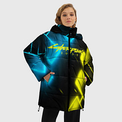 Куртка зимняя женская CYBERPUNK2077 КИБЕРПАНК, цвет: 3D-светло-серый — фото 2