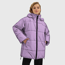 Куртка зимняя женская Глициниевый цвет без рисунка, цвет: 3D-черный — фото 2