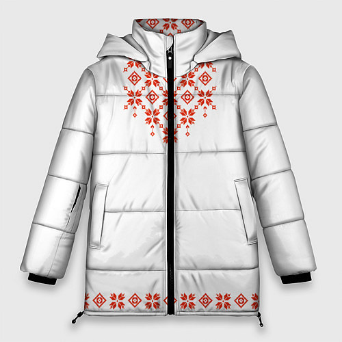 Женская зимняя куртка Белорусская вышиванка / 3D-Черный – фото 1