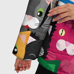 Куртка зимняя женская Удивленные Коты, цвет: 3D-черный — фото 2