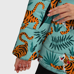 Куртка зимняя женская Рычащие Тигры Паттерн, цвет: 3D-светло-серый — фото 2