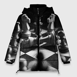Куртка зимняя женская Шахматы, цвет: 3D-черный