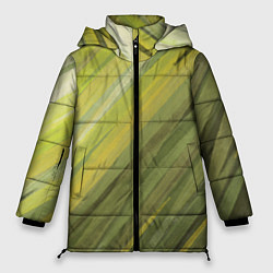 Куртка зимняя женская Акварельные линии, цвет: 3D-черный