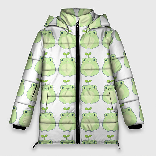 Женская зимняя куртка Лягушки-росточки / 3D-Черный – фото 1