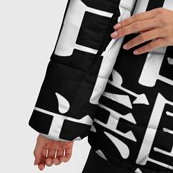Куртка зимняя женская КИТАЙСКИЕ ИЕРОГЛИФЫ, цвет: 3D-черный — фото 2