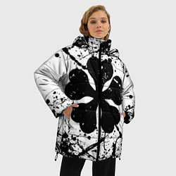 Куртка зимняя женская Черный клевер,, цвет: 3D-светло-серый — фото 2