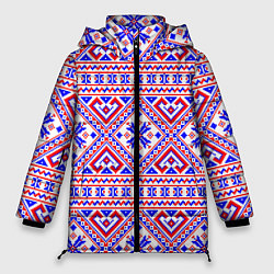 Куртка зимняя женская Русские народные узоры, цвет: 3D-светло-серый