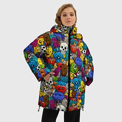 Куртка зимняя женская Граффити, цвет: 3D-черный — фото 2