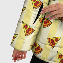Куртка зимняя женская Кусочки Пиццы, цвет: 3D-красный — фото 2