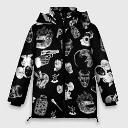 Куртка зимняя женская КРОВОСТОК ТАТУИРОВКИ, цвет: 3D-черный