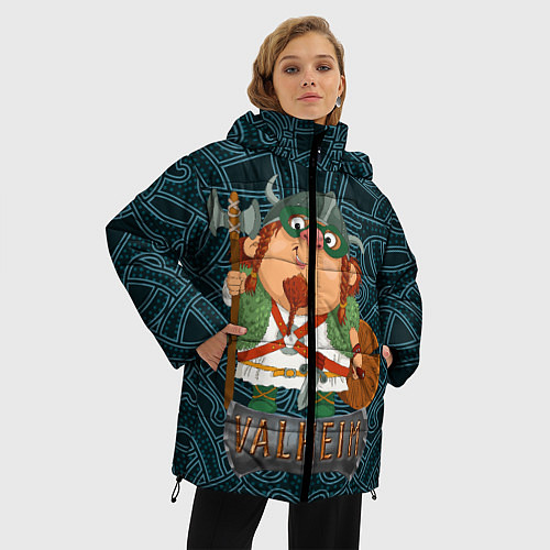 Женская зимняя куртка Valheim веселый викинг / 3D-Светло-серый – фото 3